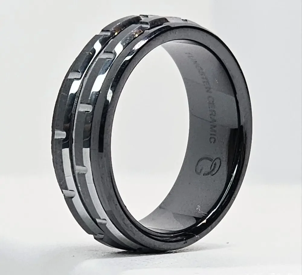 Tungsten & Ceramic Wedding Band SZ 9